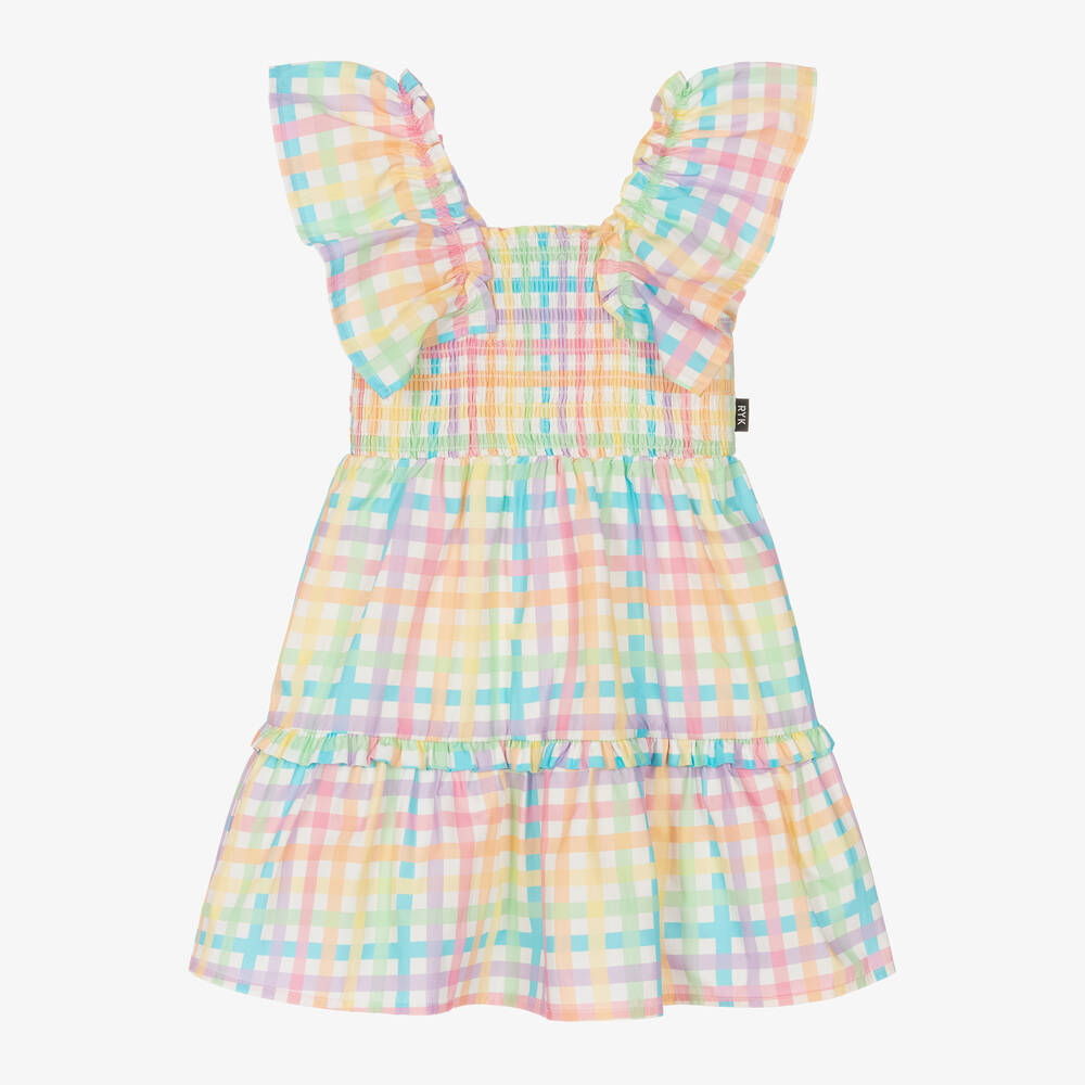 Rock Your Baby - Girls Multicoloured Check Cotton Dress | Childrensalon