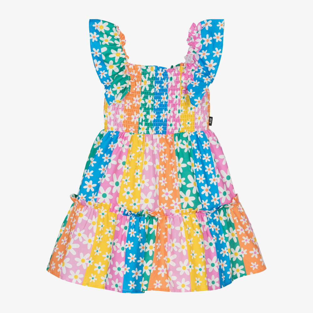 Rock Your Baby - Girls Multicoloured Cotton Floral Dress | Childrensalon