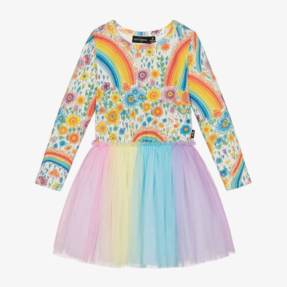 Rock Your Baby - Girls Multicoloured Cotton Tutu Dress | Childrensalon
