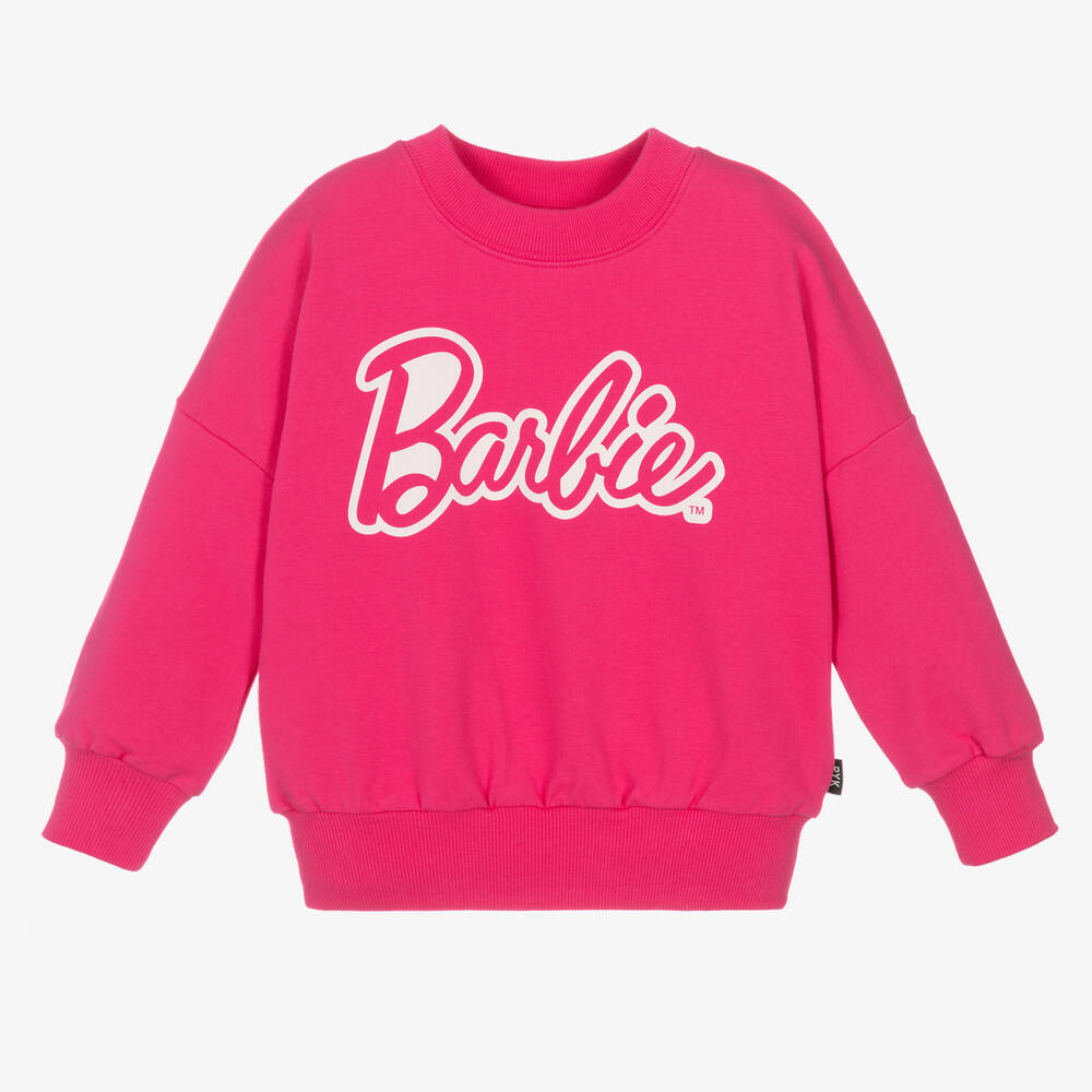 Rock Your Baby - Girls Pink Barbie Cotton Sweatshirt | Childrensalon