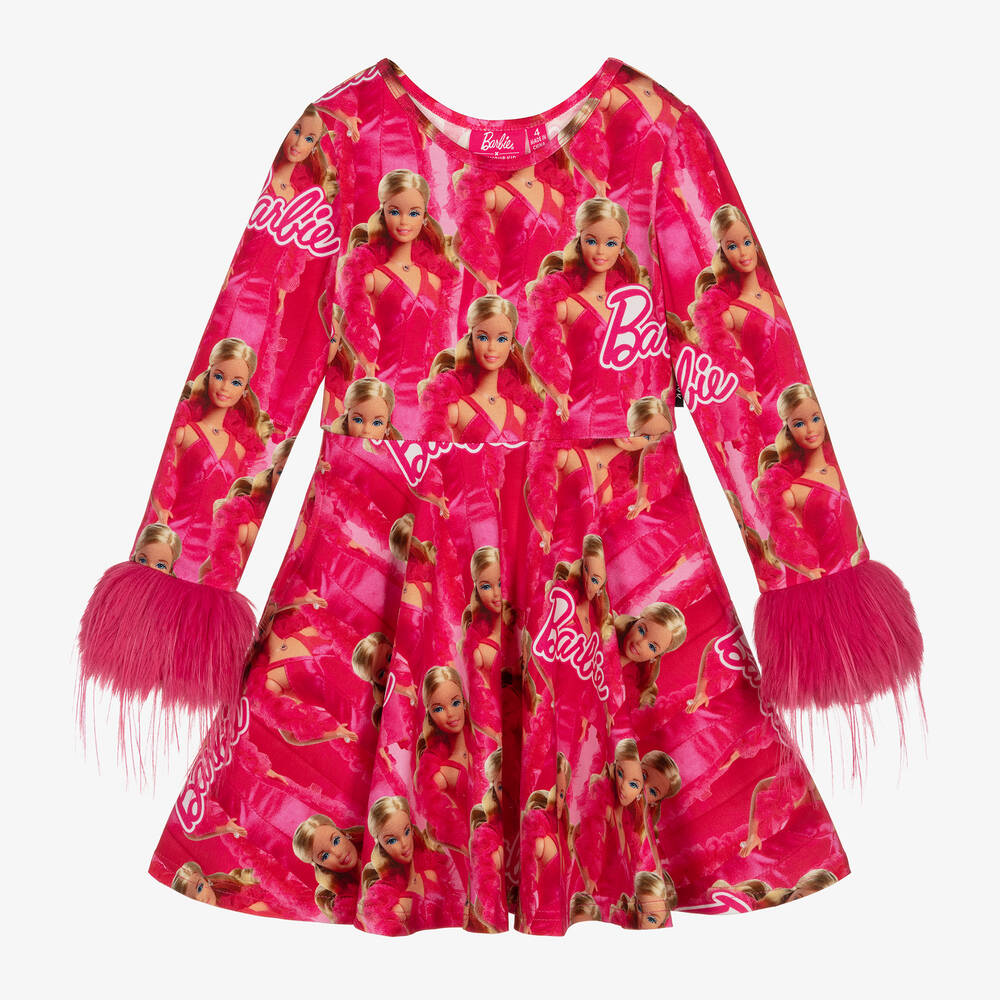 Rock Your Baby - Girls Pink Barbie Doll Cotton Dress | Childrensalon
