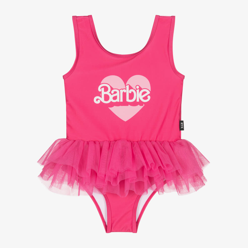 Rock Your Baby - Girls Pink Barbie Tutu Swimsuit | Childrensalon