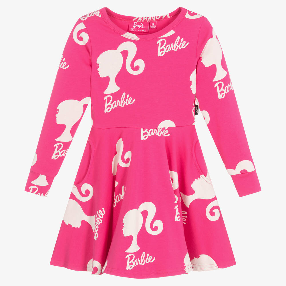 Cotton Barbie Girl Toss Pink Kids Children's Girls Fabric Print by Yard  D693.67