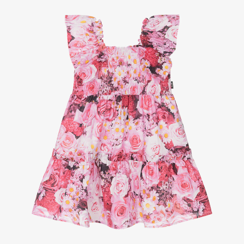 Rock Your Baby - Girls Pink Cotton Rose Garden Dress | Childrensalon