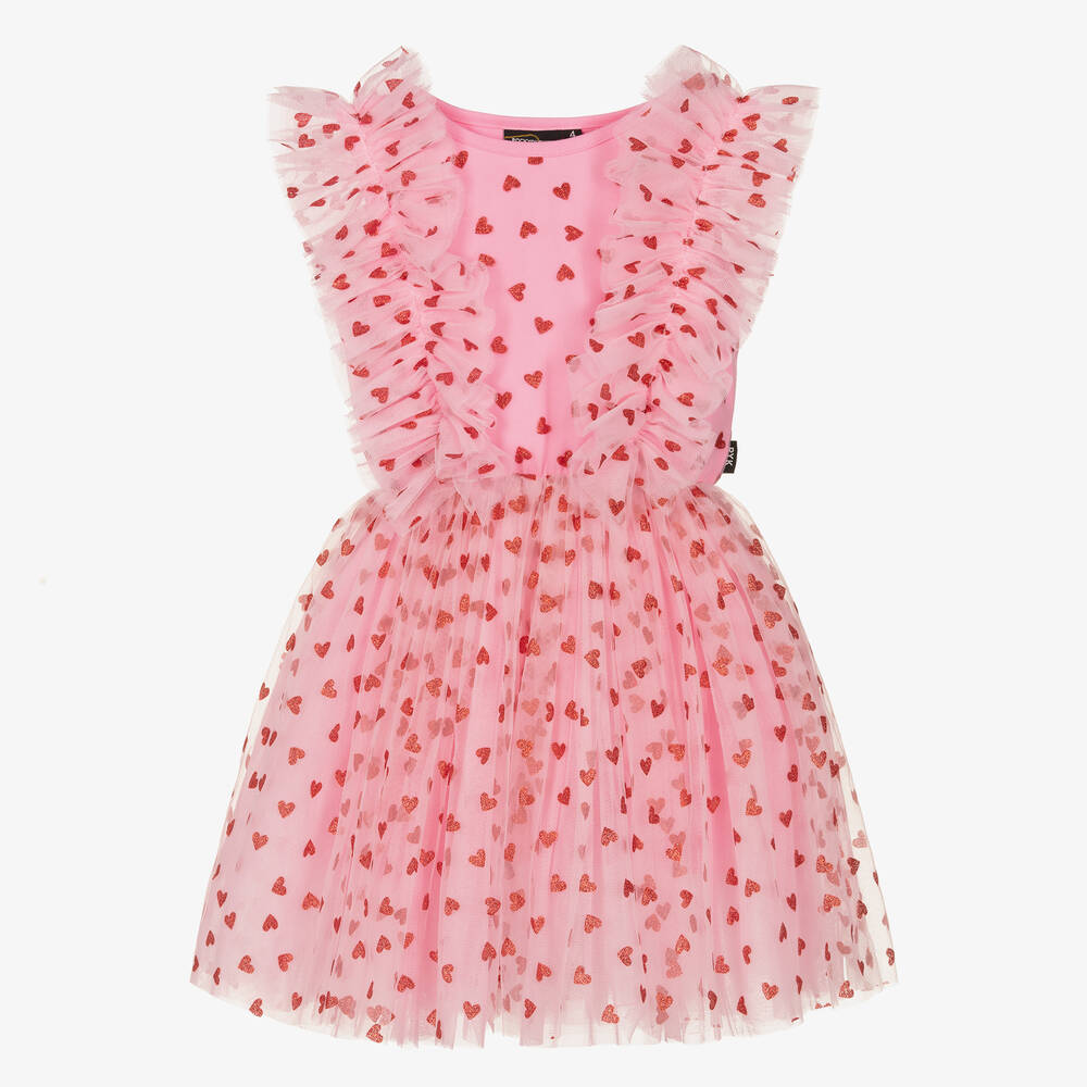 Rock Your Baby - Girls Pink Tulle Heart Dress | Childrensalon