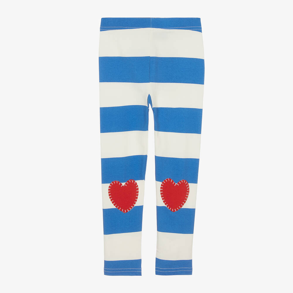 Rock Your Baby - Girls Striped Cotton Heart Leggings | Childrensalon
