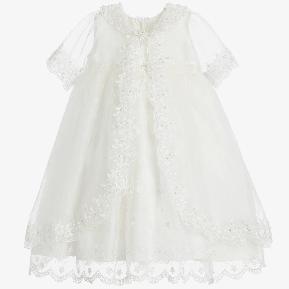 Romano - Кремовое цермониальное платье и жакет для малышек | Childrensalon
