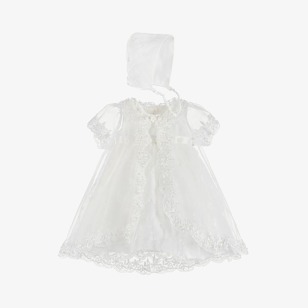 Romano - Кремовое цермониальное платье и жакет для малышек | Childrensalon