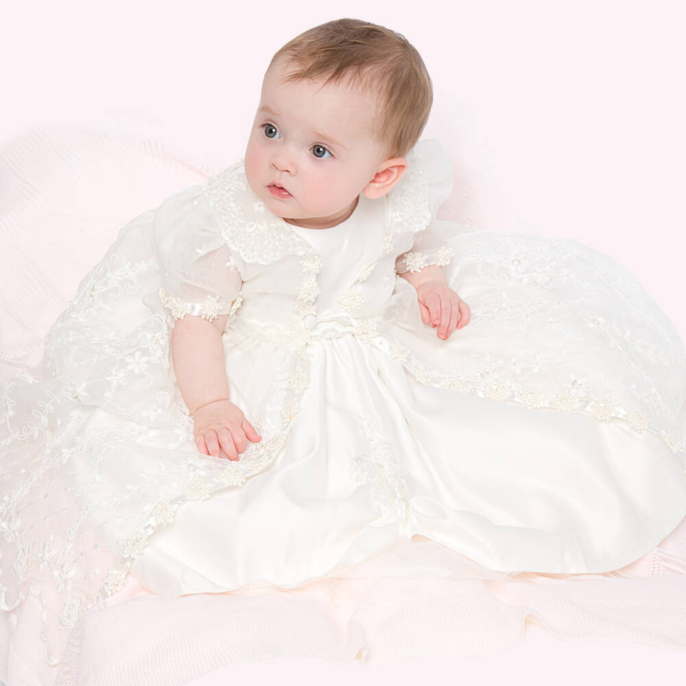 Romano - Baby Girls Ivory Ceremony Dress Set | Childrensalon