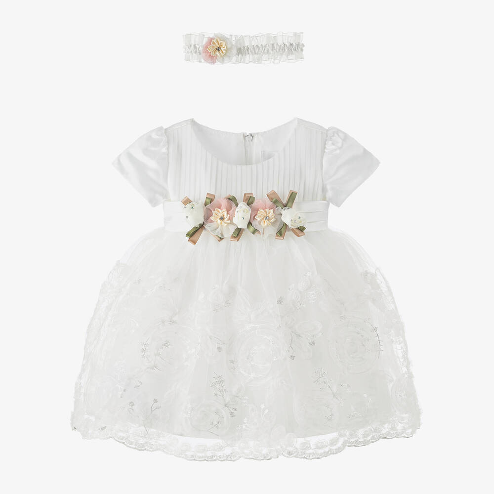 Romano -  Кремовое платье и повязка на голову для малышек | Childrensalon