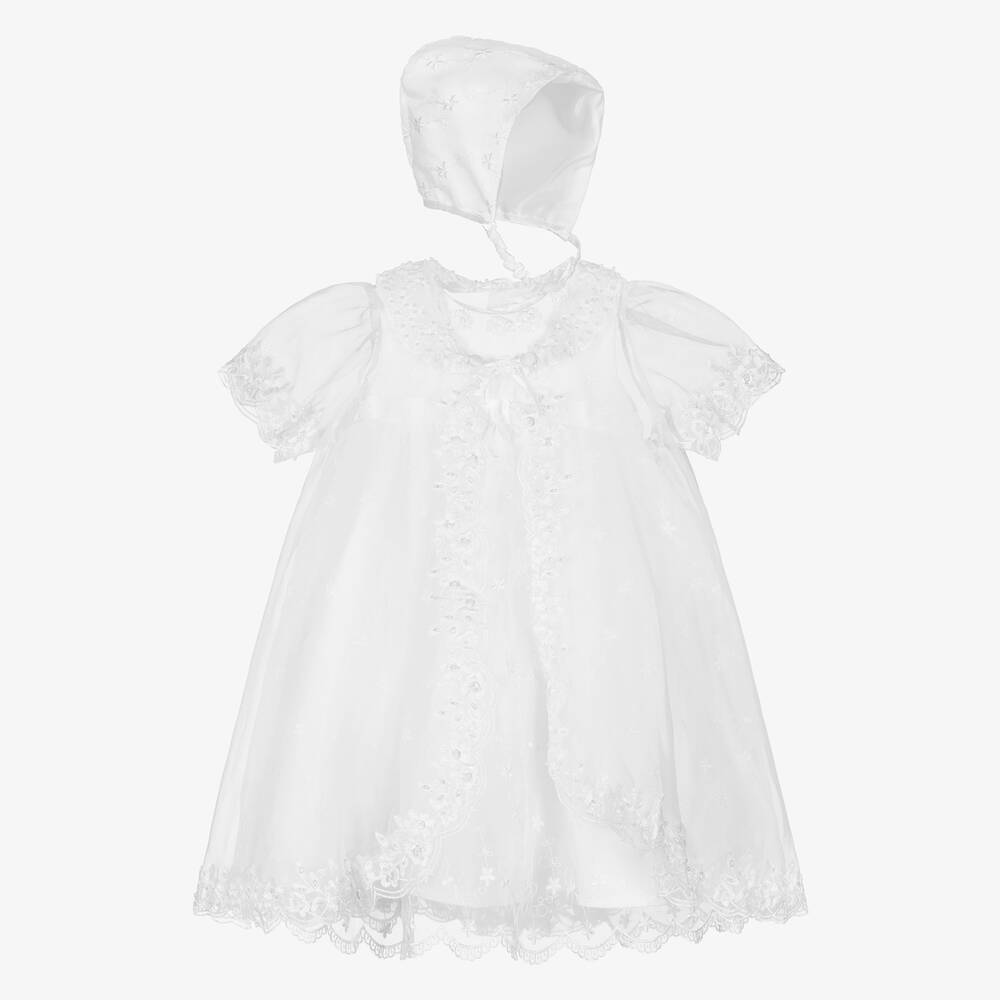 Romano - Ensemble robe de cérémonie blanc bébé fille | Childrensalon