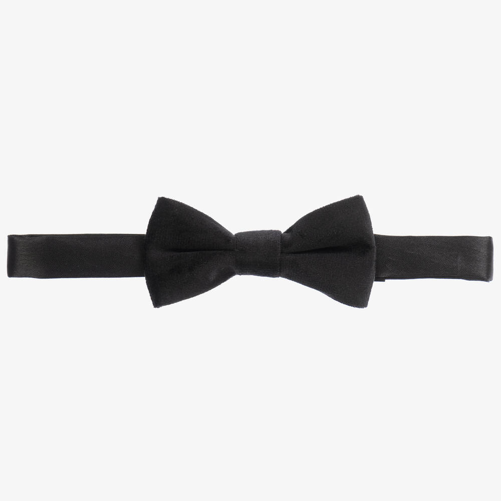 Romano - Boys Black Velvet Bow Tie (10cm) | Childrensalon
