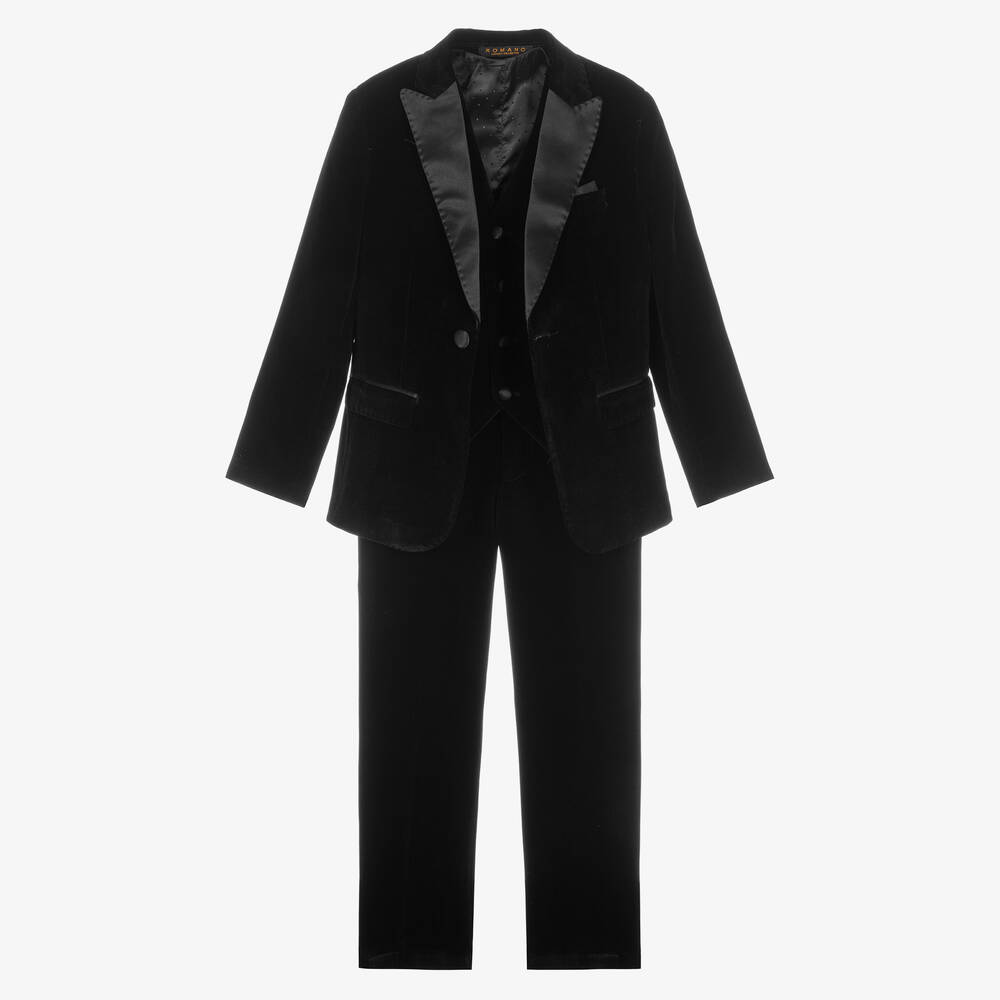 Romano - Boys Black Velvet Suit | Childrensalon