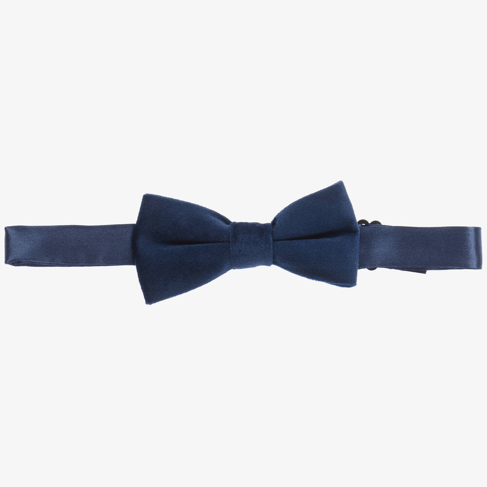 Romano - Boys Blue Velvet Bow Tie (10cm) | Childrensalon