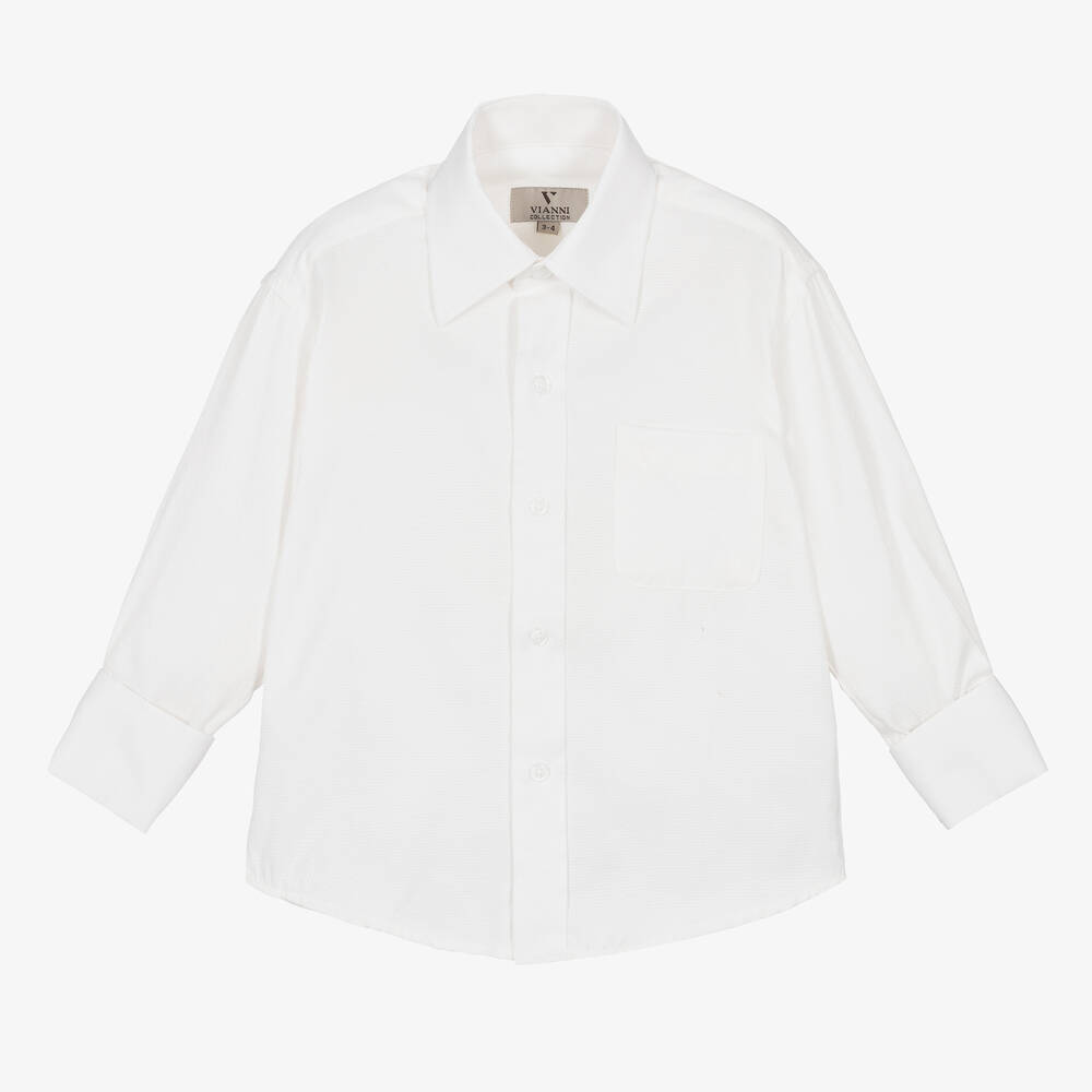 Romano Vianni - Boys Ivory Cotton Shirt | Childrensalon