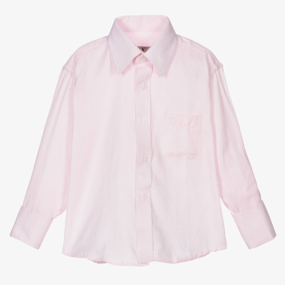 Romano Vianni - Розовая хлопковая рубашка для мальчиков  | Childrensalon