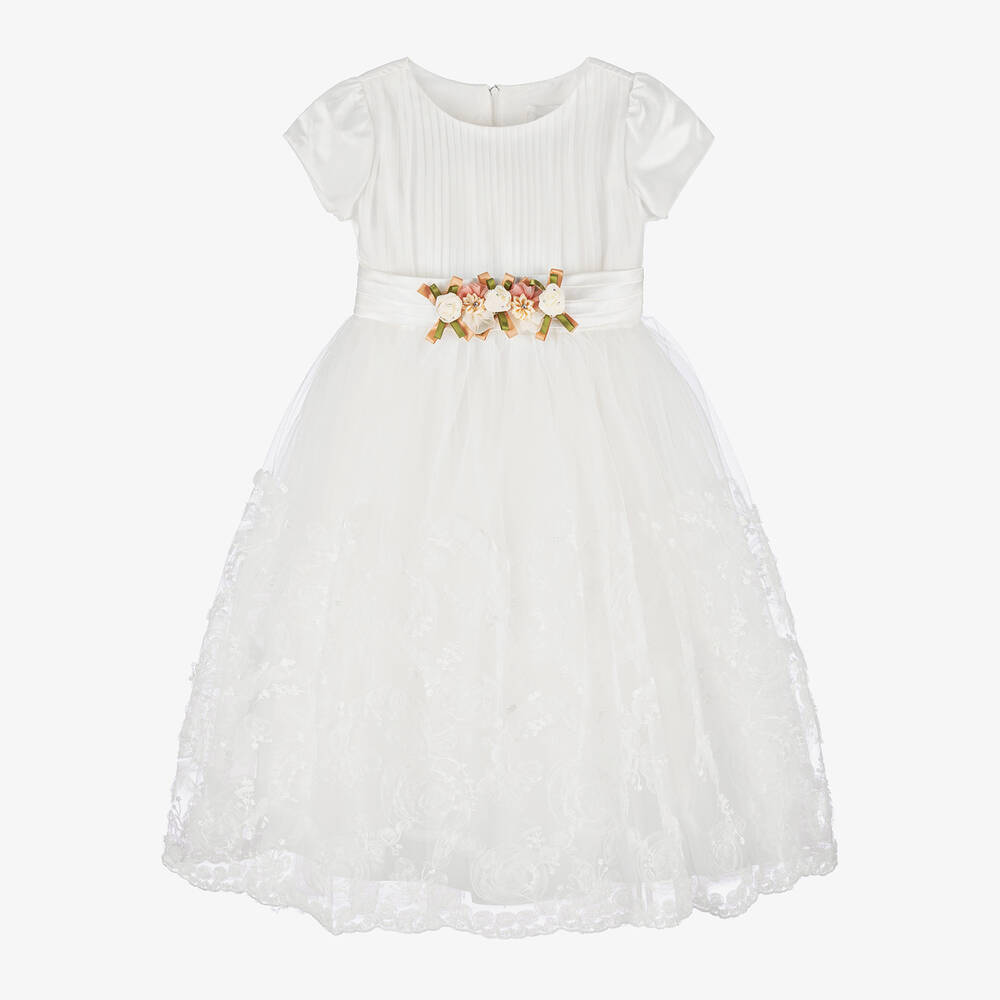 Romano - Кремовое платье с кружевом для девочек  | Childrensalon