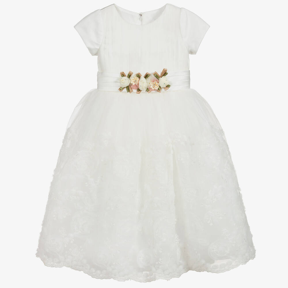 Romano - Girls Ivory Lace Dress  | Childrensalon