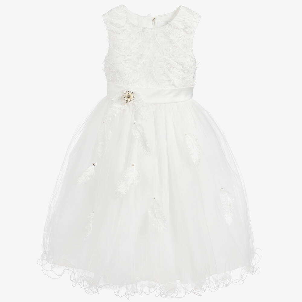 Romano - طقم فستان تول لون عاجي | Childrensalon