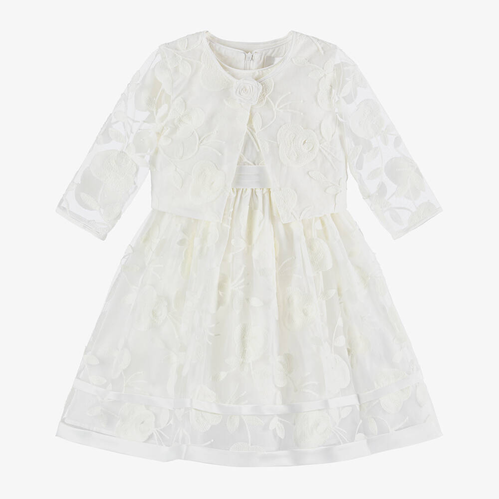 Romano - Платье и жакет с вышивкой из органзы для девочек | Childrensalon
