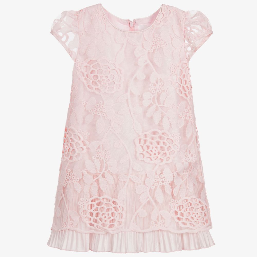 Romano Princess - Girls Pink Floral Lace Dress | Childrensalon