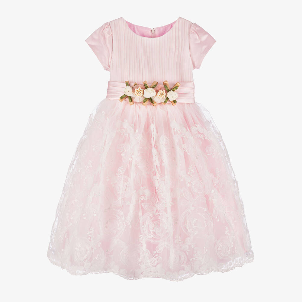 Romano - Girls Pink Lace Dress  | Childrensalon