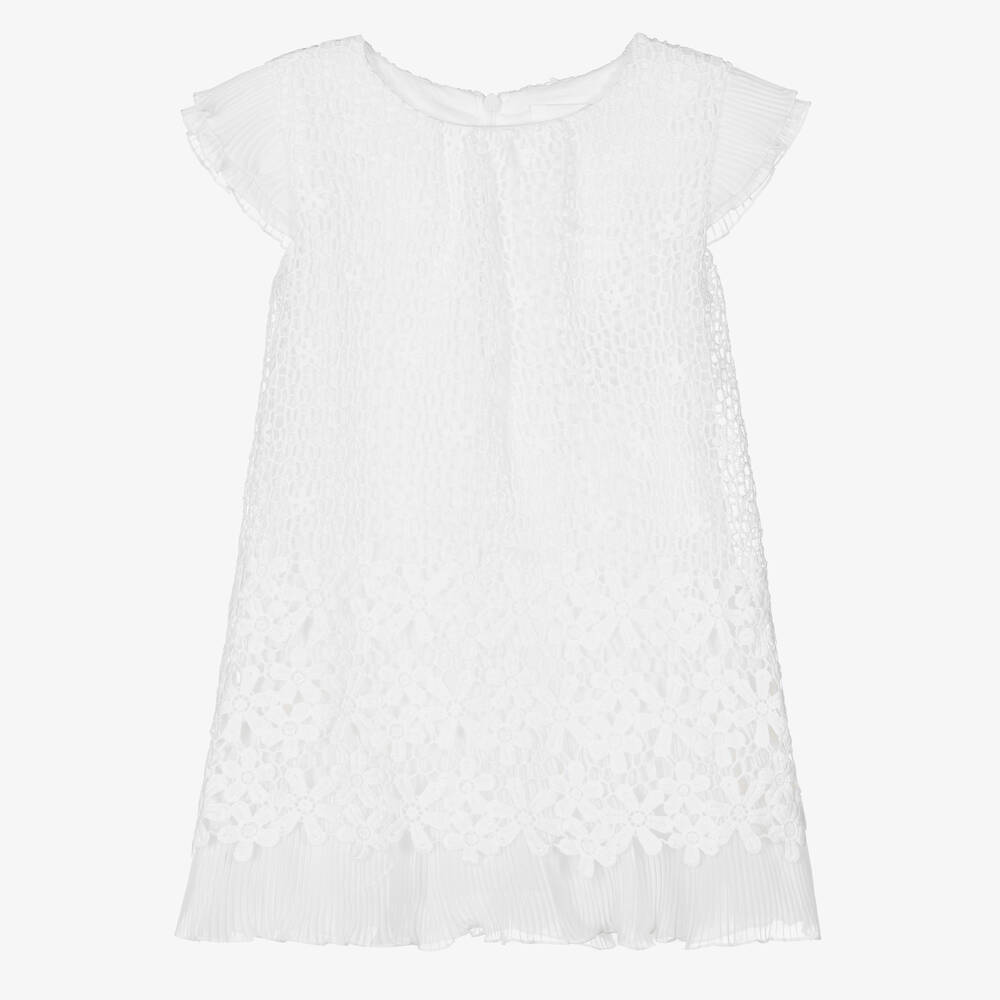 Romano - Girls White Lace Dress | Childrensalon