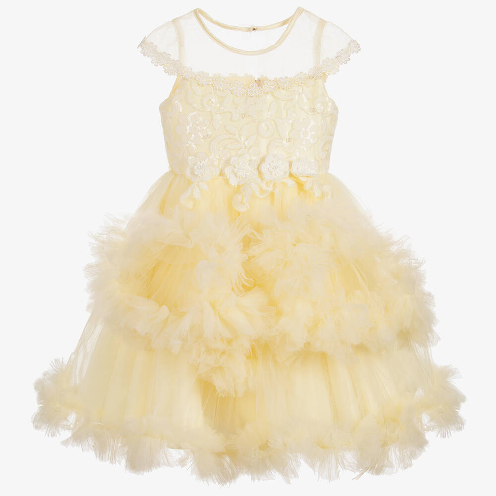 Romano - Girls Yellow Tulle Dress | Childrensalon