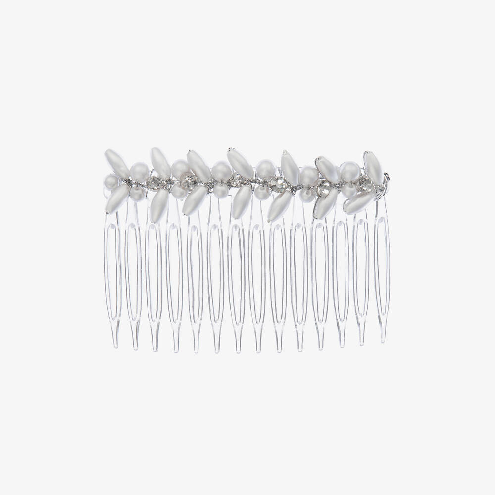 Romano - Weiße Kunstperlen-Haarspange (8 cm) | Childrensalon