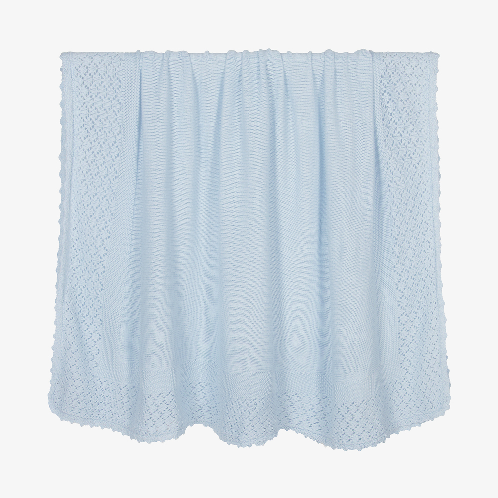 Sarah Louise - Couverture bleue en tricot (124 cm) | Childrensalon