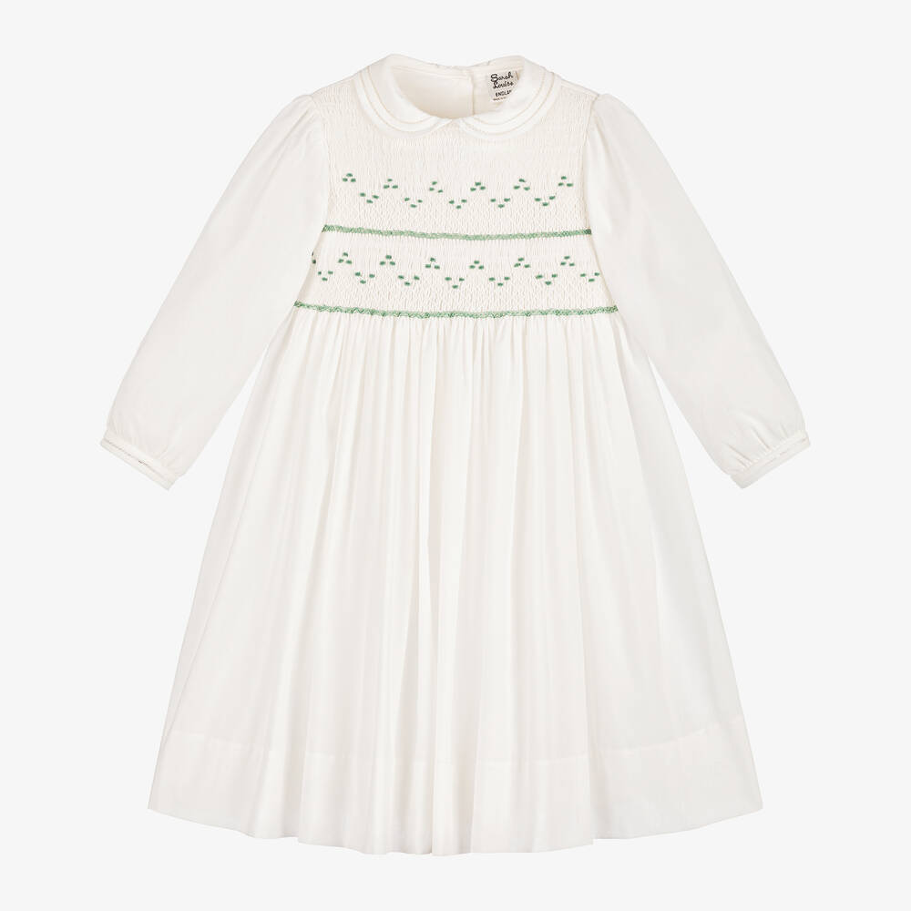 Sarah Louise - Girls Ivory Hand-Smocked Dress | Childrensalon