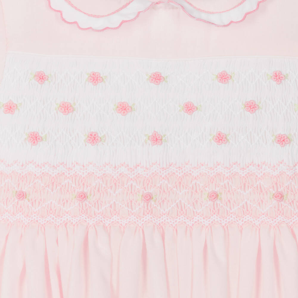 Sarah Louise - Girls Pale Pink Hand-Smocked Dress | Childrensalon