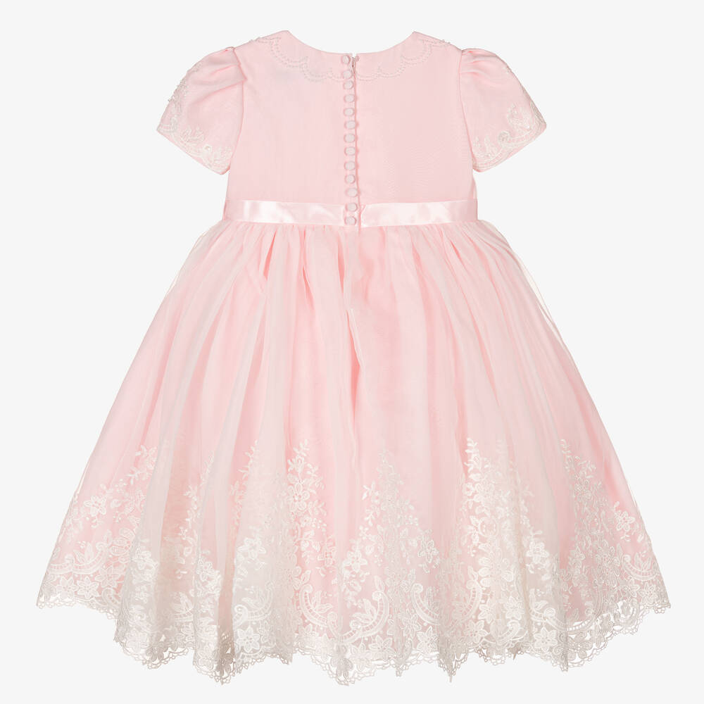 Sarah Louise - Girls Pale Pink Organza Dress | Childrensalon