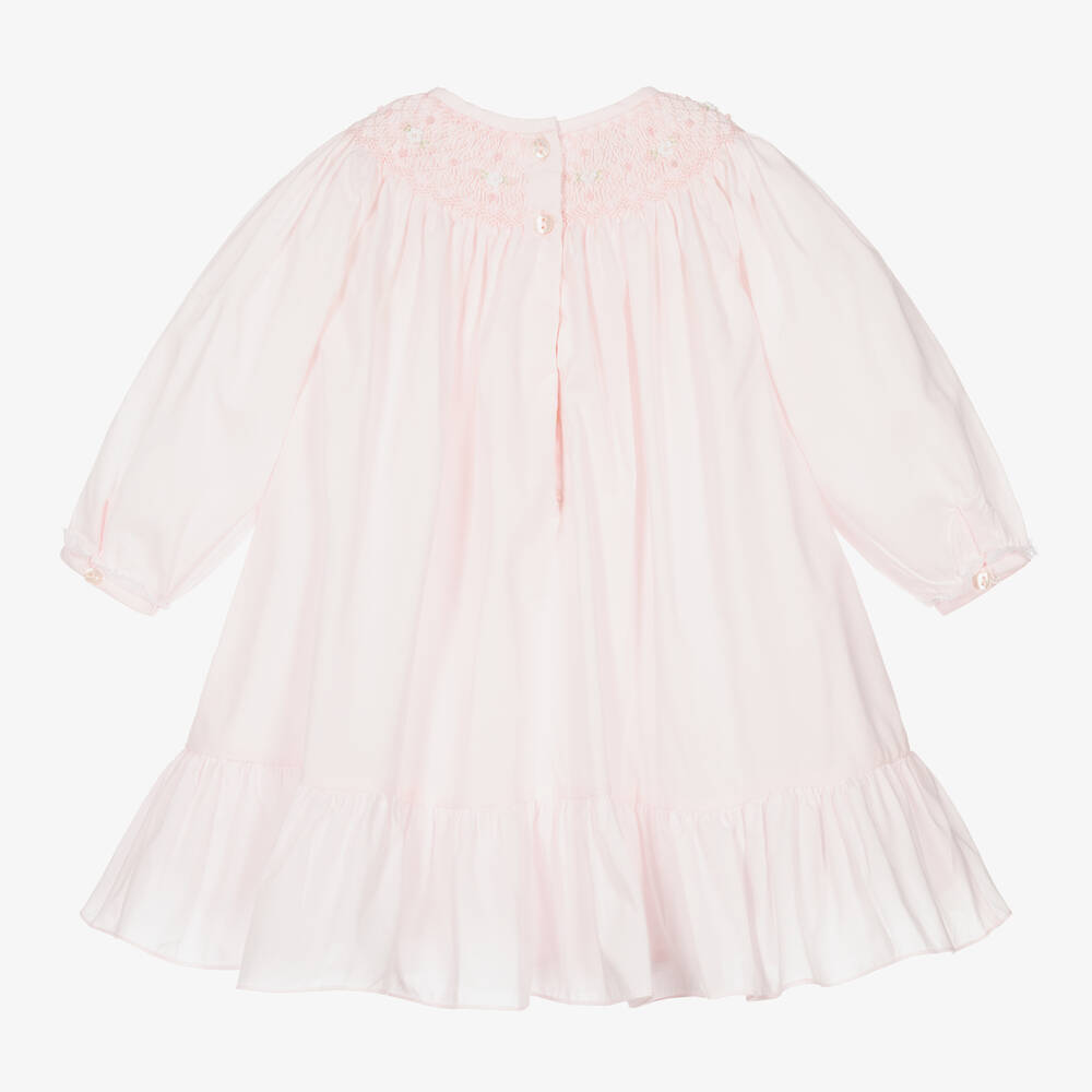 Sarah Louise - Girls Pink Cotton Dress | Childrensalon