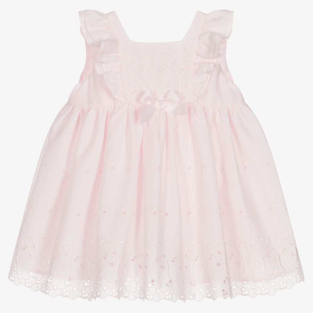 Sarah Louise Babies' Girls Pink Cotton Dress | ModeSens