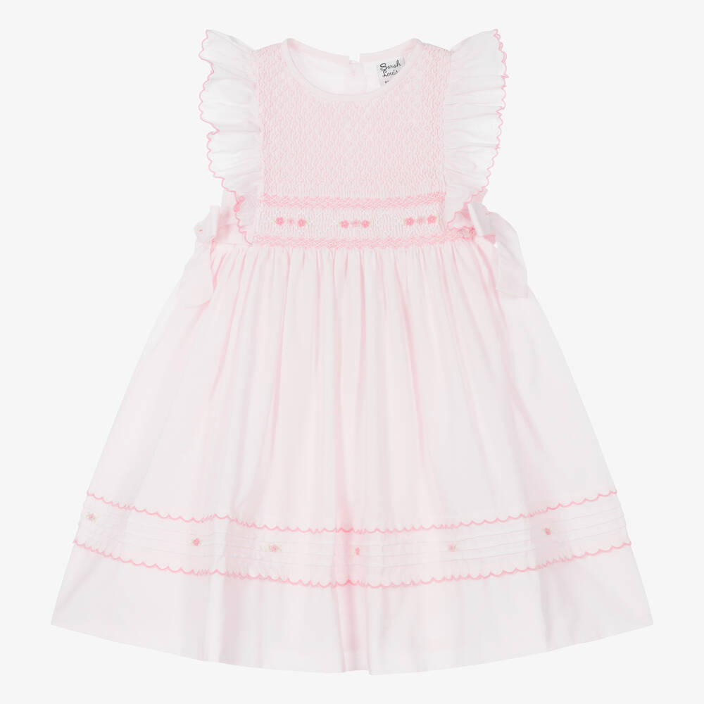 Sarah Louise - Girls Pink Smocked Dress | Childrensalon
