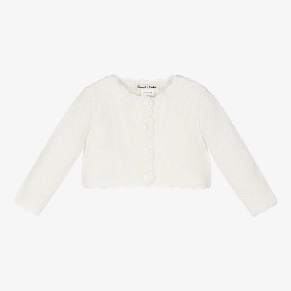 Sarah Louise - Gilet blanc en tricot Fille | Childrensalon