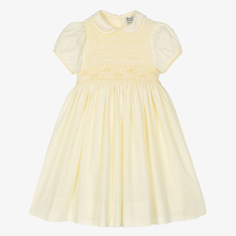 Sarah Louise - Girls Yellow Hand-Smocked Dress | Childrensalon