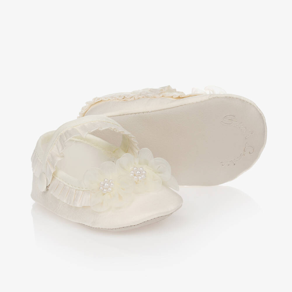 Sarah Louise - Ivory Baby Pre-Walker Shoes | Childrensalon