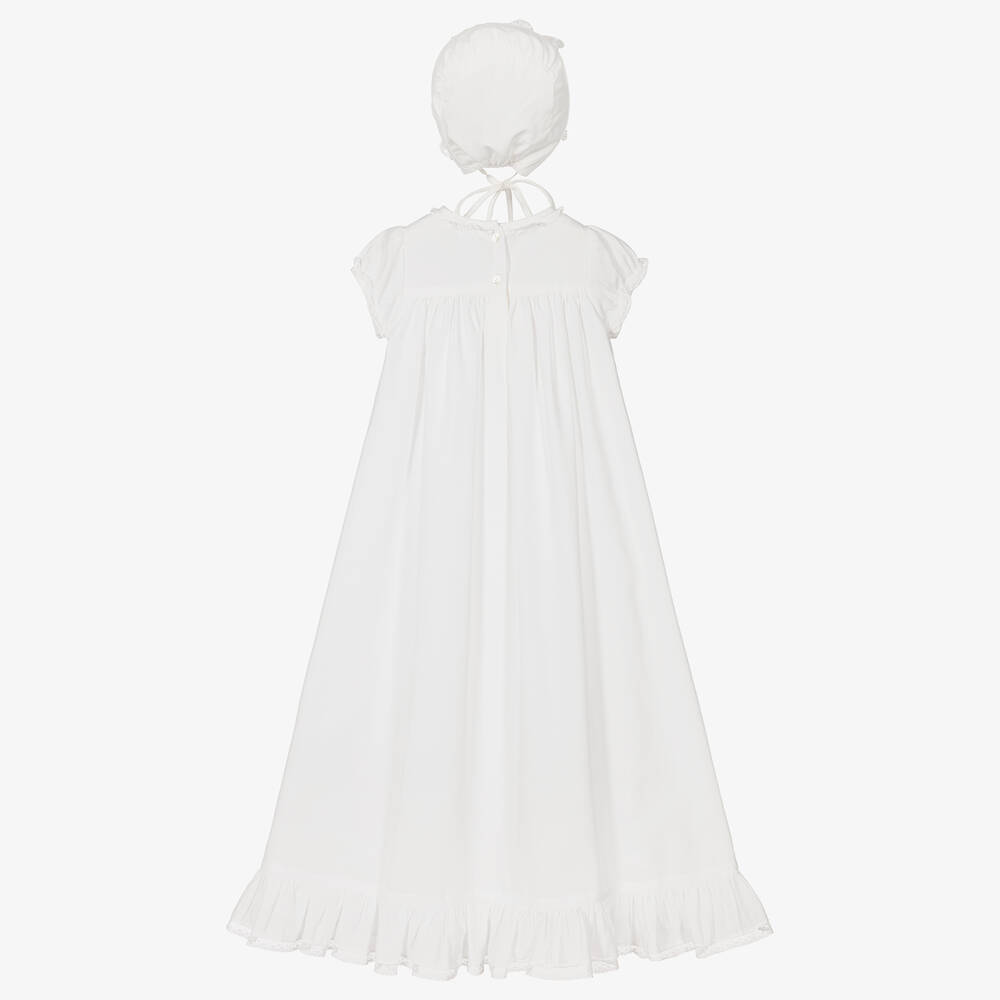 Sarah Louise - Ivory Hand-Embroidered Cotton Ceremony Gown | Childrensalon