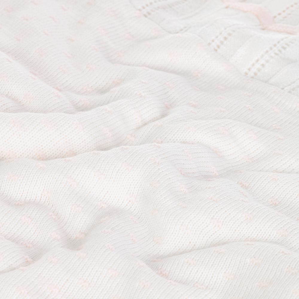 Sarah Louise - Off-White & Pink Shawl (130cm) | Childrensalon