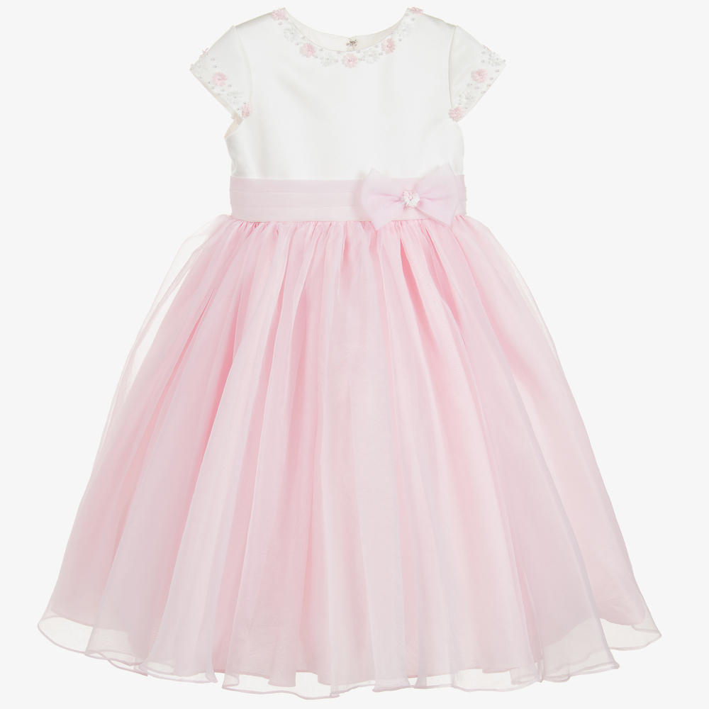 Sarah Louise - Pink Organza & Satin Dress  | Childrensalon