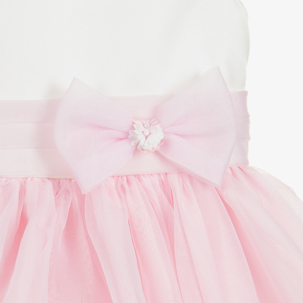 Sarah Louise - Pink Organza & Satin Dress | Childrensalon