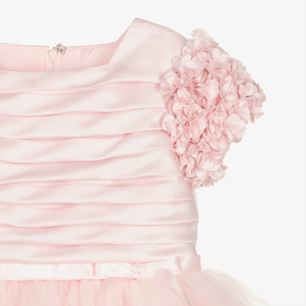 Sarah Louise - Pink Satin & Tulle Dress | Childrensalon