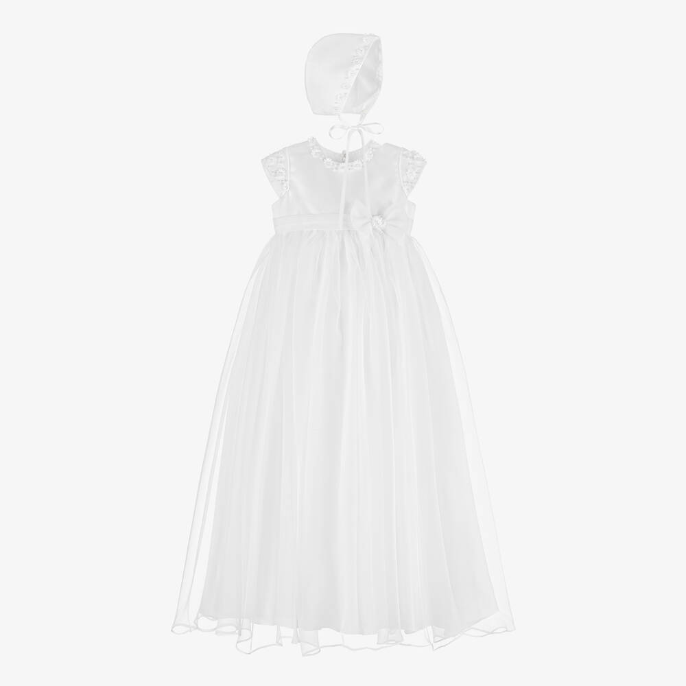Sarah Louise - Белое крестильное платье из шифона | Childrensalon