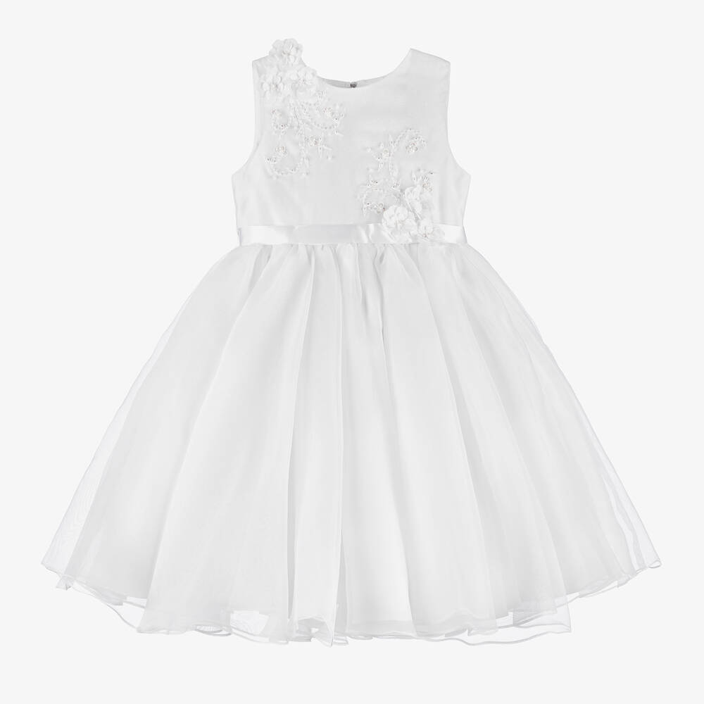 Sarah Louise - White Tulle Occasion Dress | Childrensalon