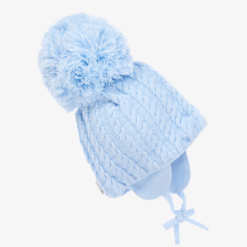 Sätila of Sweden - قبعة بوم بوم أكريليك محبوك لون ازرق | Childrensalon