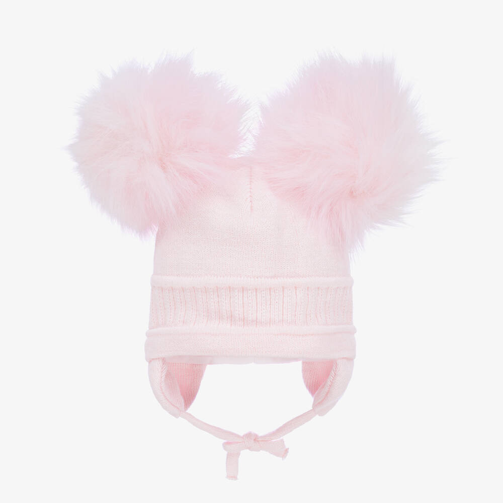 Sätila of Sweden - Girls Pink Tindra Double Pom-Pom Hat | Childrensalon