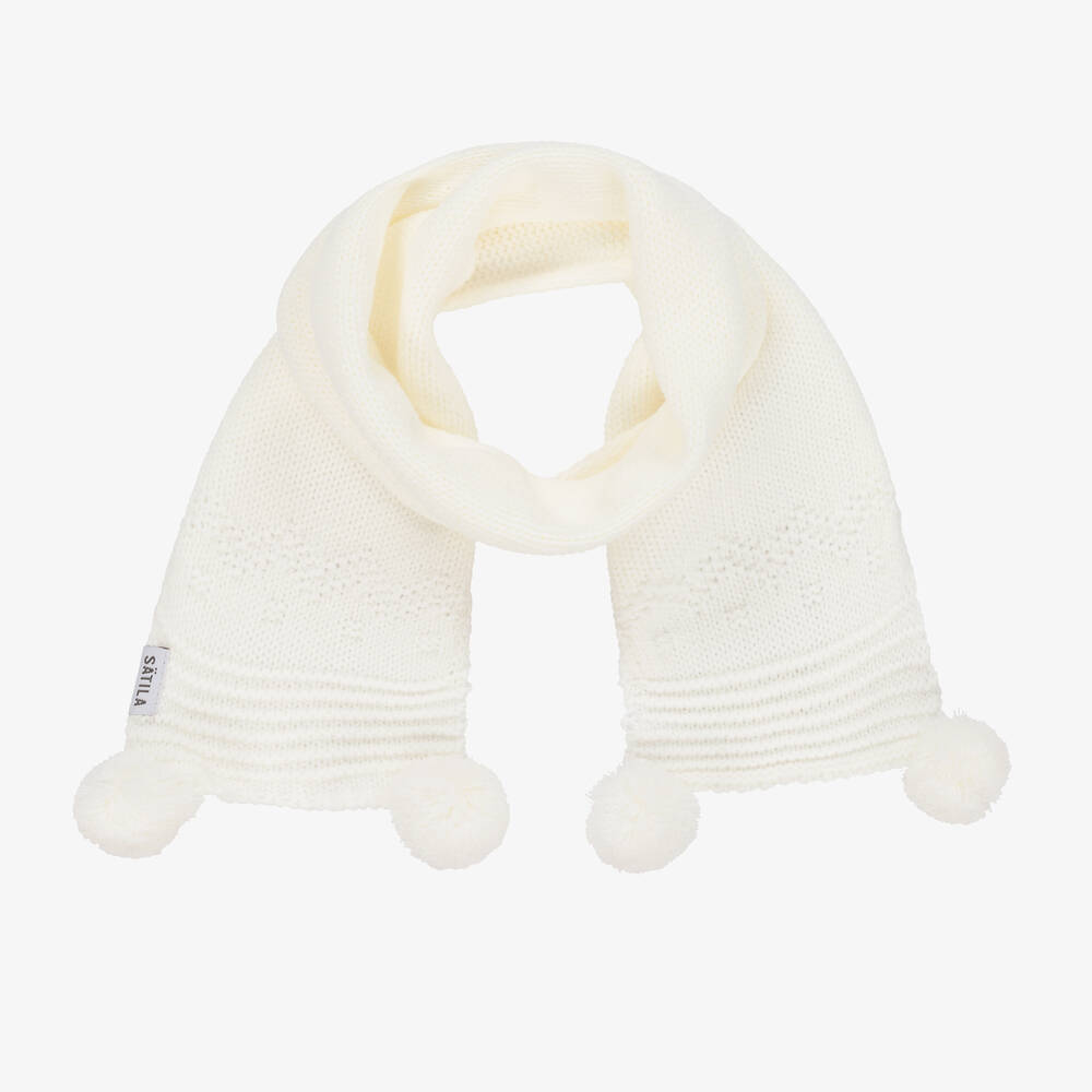 Sätila of Sweden - Кремовый вязаный шарф Belle (88см) | Childrensalon