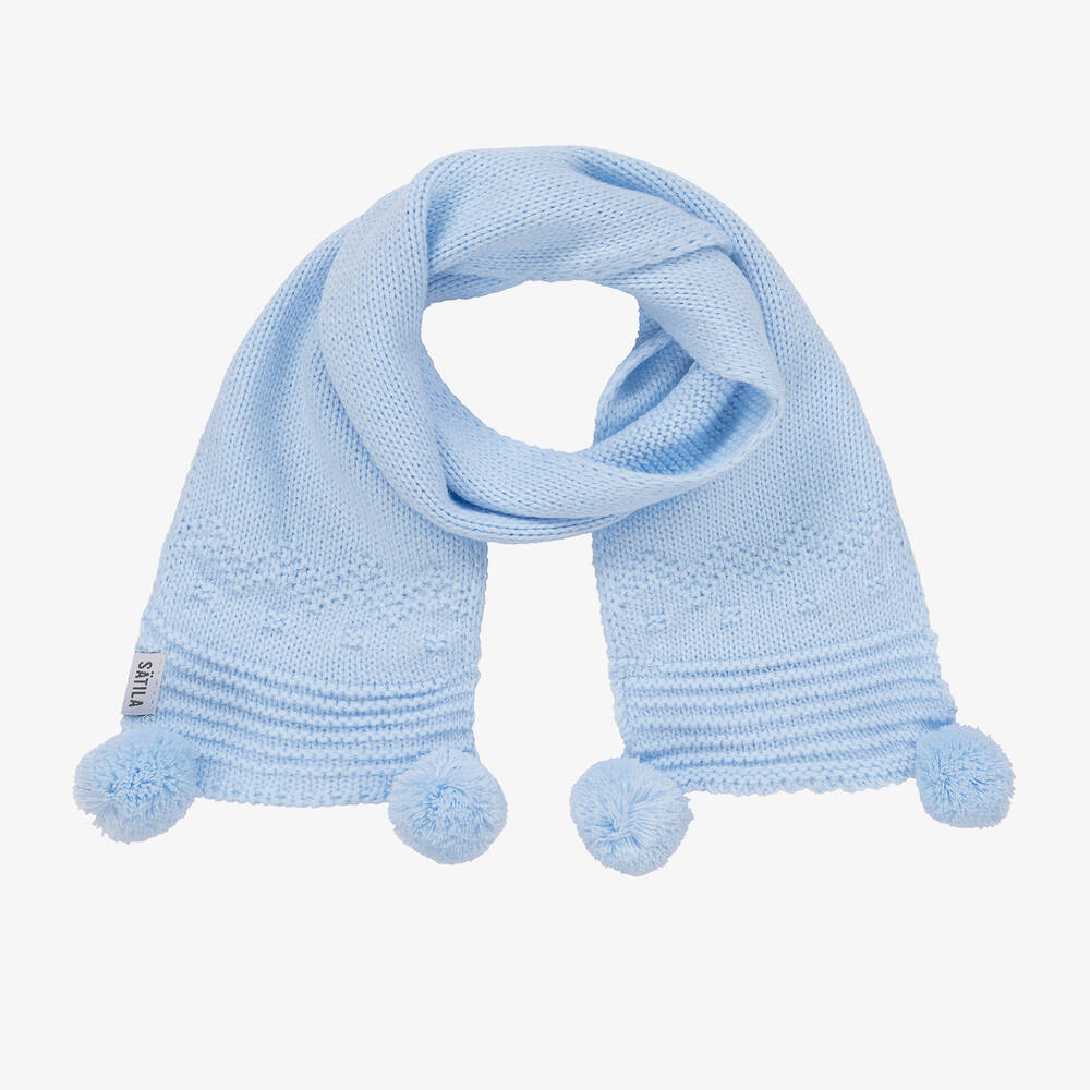Sätila of Sweden - Pale Blue Belle Knitted Scarf (88cm) | Childrensalon